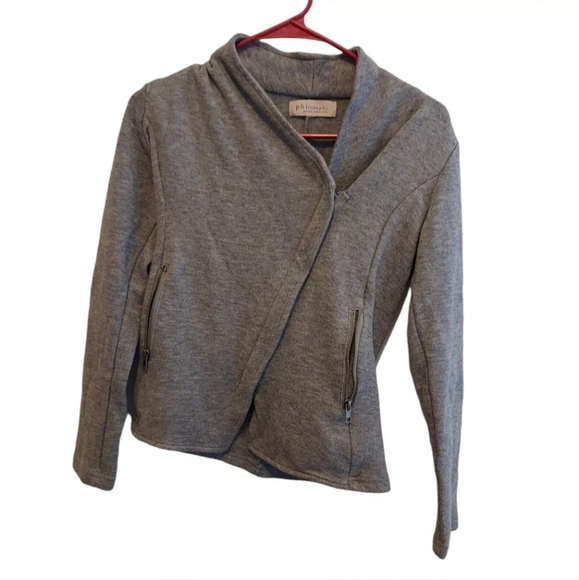 Philosophy Republic Clothing Gray Jacket with Pockets Size Small Petite - Picture 2 of 8
